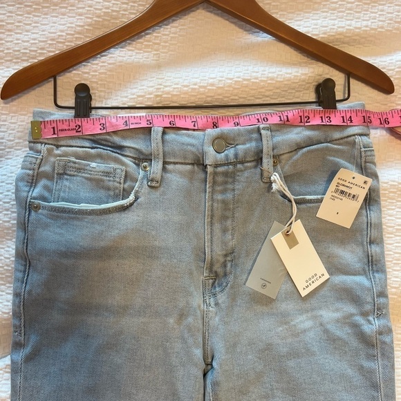 Good American INDIGO145 Women's Good Legs Raw Hem Cigarette Jeans - Picture 12 of 16